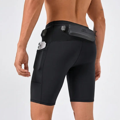 IgniteWear AeroFlex 6-pocket running shorts for men in blue - front view
Men's compression running shorts with side pockets - IgniteWear blue
IgniteWear trail running shorts with built-in brief and UPF 50 protection